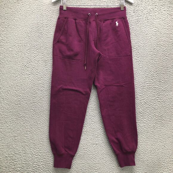 Polo Ralph Lauren Jogger Sweatpants Mens Small Pocket Pony Harvard Wine Red - Picture 1 of 6